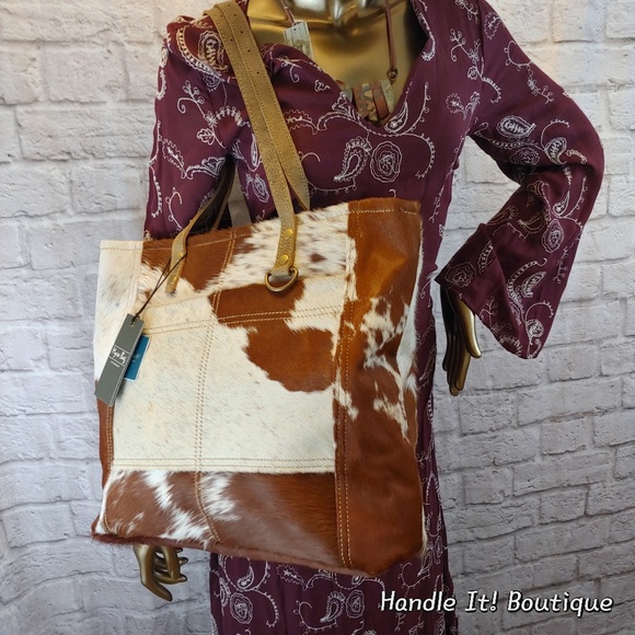 Myra Bag Pocket Genuine Leather with Cowhide Shoulder Bag S-0722